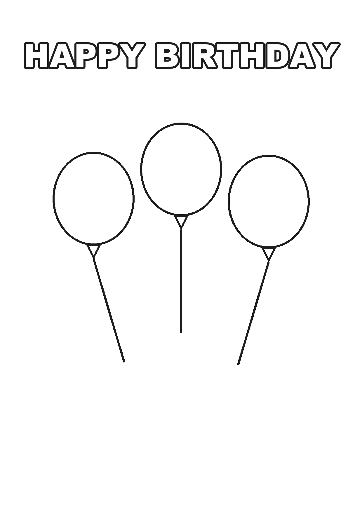 Free printable happy birthday coloring page 1