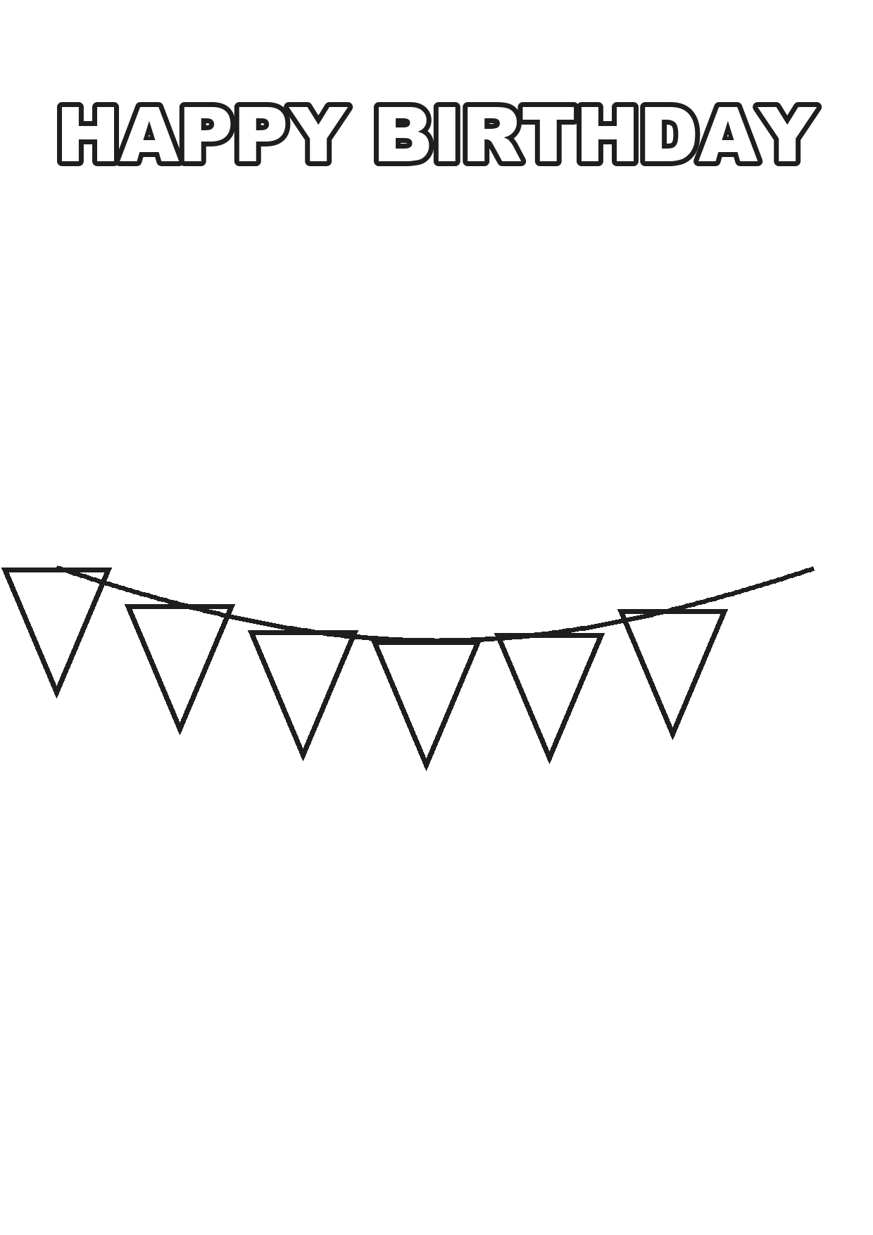 Free printable happy birthday coloring page 2
