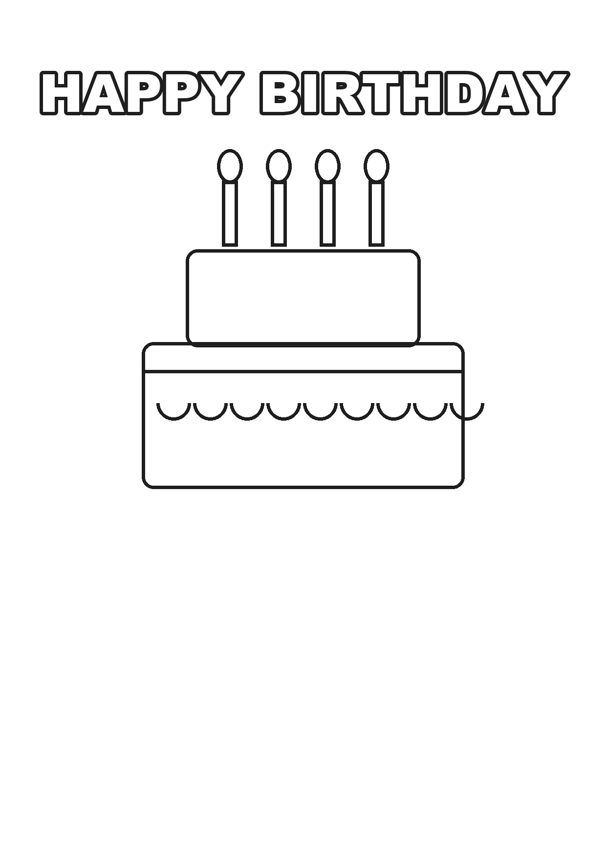 Free printable happy birthday coloring page 3